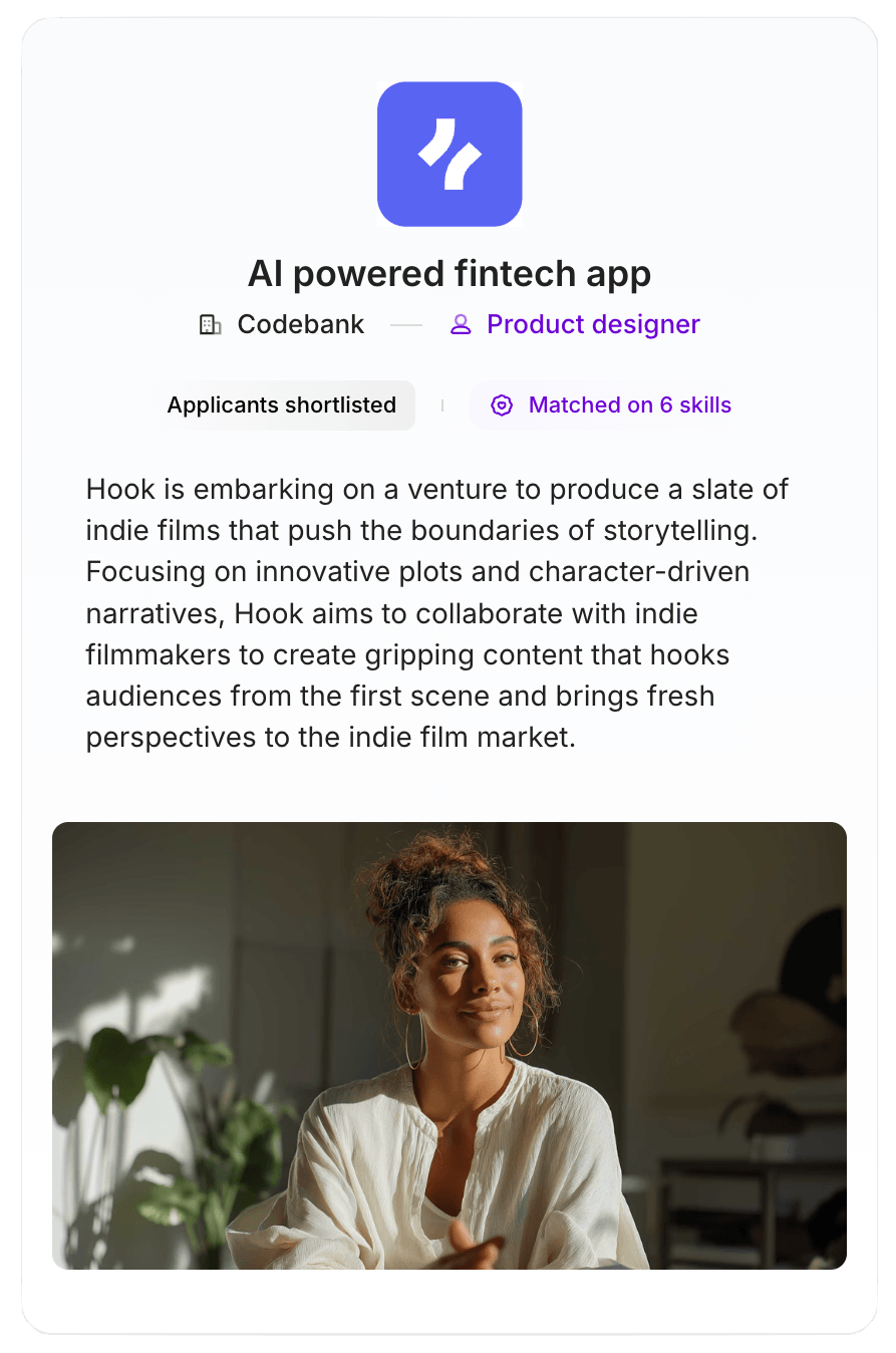A.Team mission card displaying project details and team assignment
