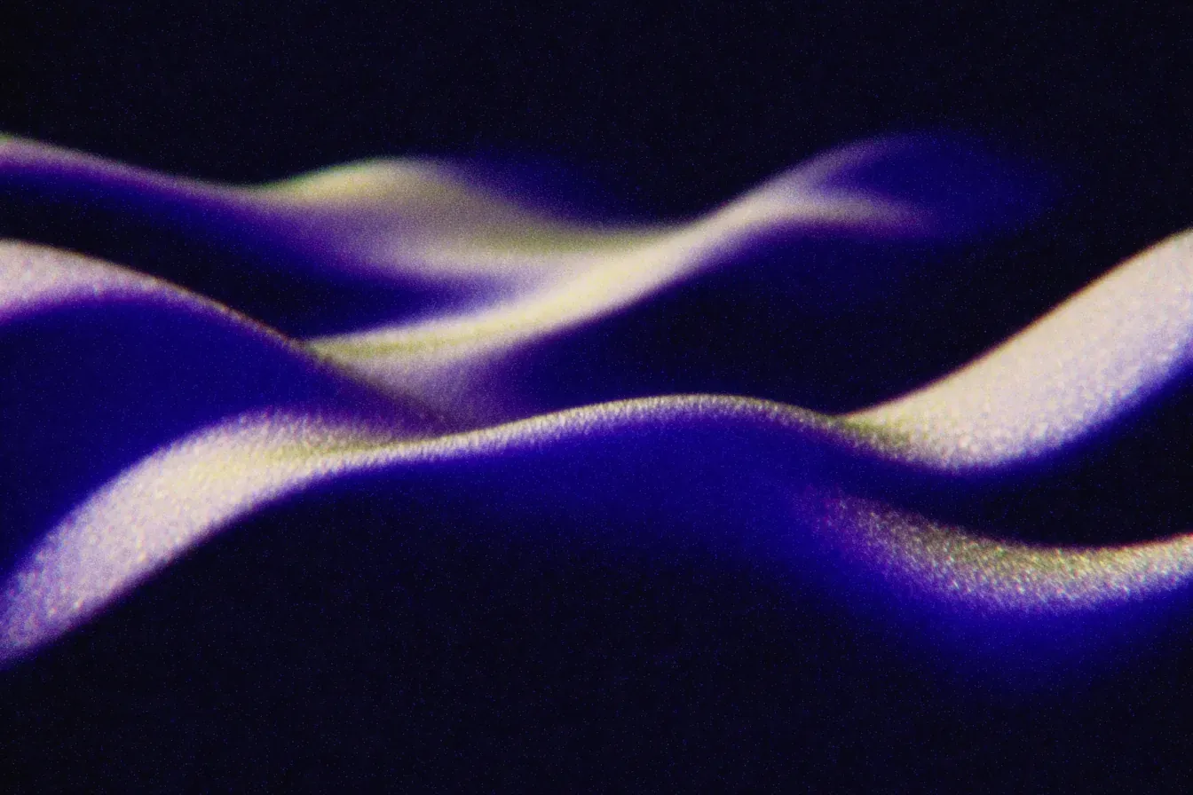 Abstract A.Team brand image: a single bright ribbon crossing a dark field